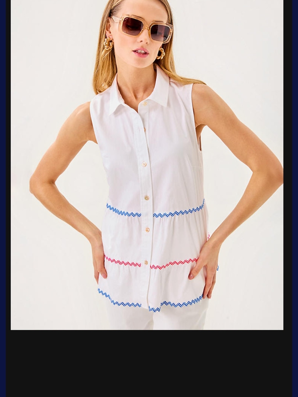 Lilly Pulitzer Resort White Sleeveless Button Top (New With Tags)